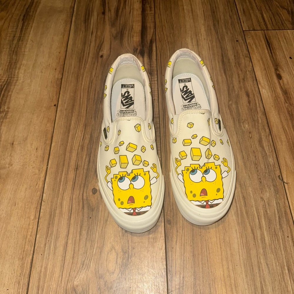 Vans Cream and Yellow SpongeBob Slip-Ons